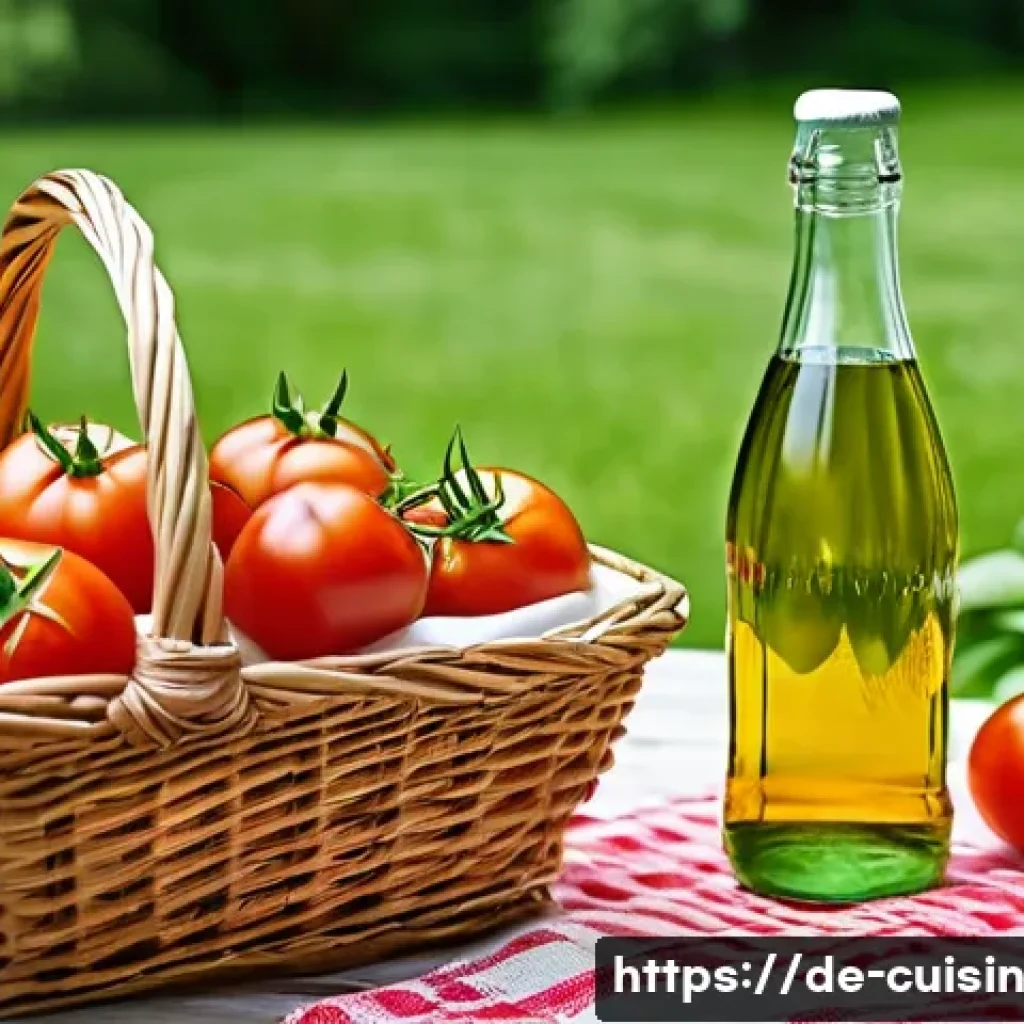 물 절약 요리를 위한 피크닉 메뉴 - A vibrant picnic scene in a sunny German park featuring a rustic wooden table laid out with a fresh ...